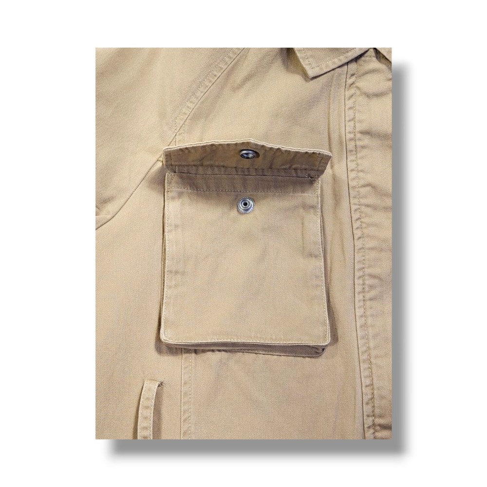 7 For All Mankind Military Utility Full Zip Snap Buttons Brown Jacket Women's M - Picture 14 of 16